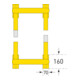 Support de protection Moravia pour montage mural extérieur noir/jaune au moyen d'un manchon d'insertion 1300 mm 48 mm-5