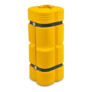 Protection de colonne Moravia en PE jaune 1100 mm de haut pour colonnes rectangulaires longueur latérale 200-300 mm