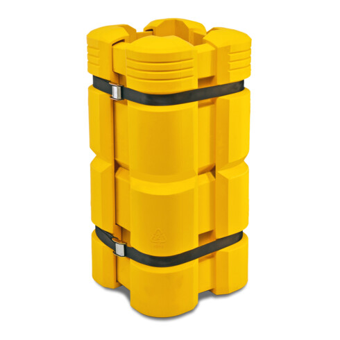 Protection de colonne Moravia en PE jaune 1100 mm de haut pour colonnes rectangulaires longueur latérale 200-300 mm