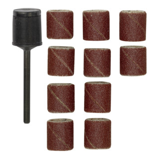 Proxxon Bandes abrasives Ø 14 mm, 10 pièces, grain 120, avec cylindre abrasif