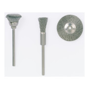 Proxxon Brosses à roue, acier inoxydable, Ø 22 mm, 5 pièces + 1 support-1