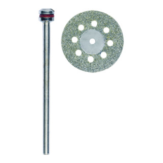 Proxxon Diamantierte Trennscheibe mit Kühllöchern, Ø 20 mm + 1 Träger