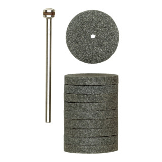 Proxxon Dischi abrasivi in carburo di silicio, 22 mm, 10 pezzi con supporto