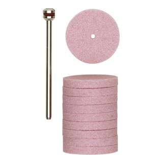 Proxxon Dischi abrasivi in corindone, 22 mm, 10 pezzi con supporto