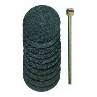 Proxxon Dischi da taglio con tessuto, Ø 22 mm, 10 pezzi + 1 supporto