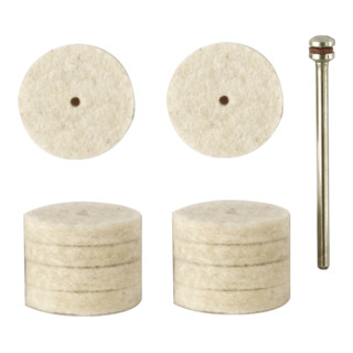 Proxxon Dischi in feltro, 22 mm, 10 pezzi + 1 supporto
