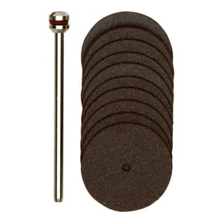 Proxxon Disques de coupe, Ø 22 mm, 10 pièces + 1 support