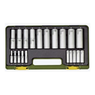 Proxxon dopsleutelset, 1/4" + 1/2" (20 st.)