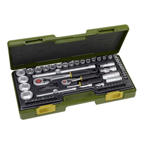 Proxxon dopsleutelset 1/4 en 1/2 inch 65 stuks.4-34 mm sleuf/PH/PZD/TX/6 KT