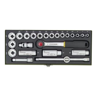 Proxxon dopsleutelset CV. 6-24PR, vierkant, 24-delig, 3/8 met Driver-System''