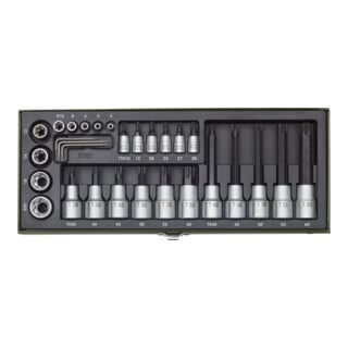 Proxxon dopsleutelset ZollTX inch, 1/4 inch + 1/2 inch (29 st.)