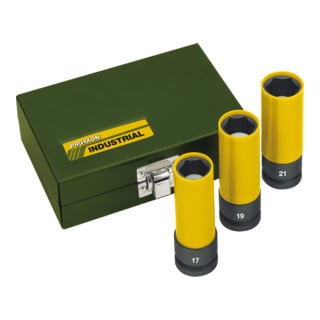 Proxxon Impact jeu de clés à douilles, 1/2", 3 pces (17, 19, 21 mm), 85mm de long