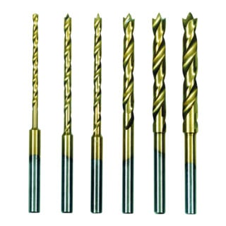 Proxxon Jeu de forets hélicoïdaux HSS avec pointe de centrage, 1,5 à 4 mm, 6 pièces