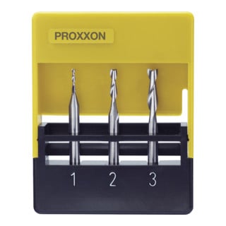 Proxxon Jeu de fraises en bout en carbure monobloc, 3 pces (1 - 2 - 3 mm)