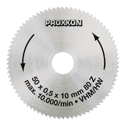 Proxxon Kreissägeblatt, Hartmetall, 50 mm (Vollmaterial), 80 Zähne