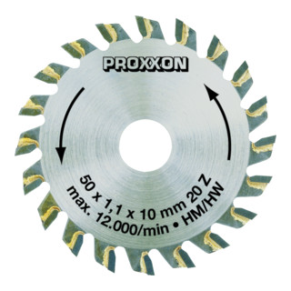 Proxxon Lama per sega circolare, con punta in metallo duro, 50 mm (20 denti)