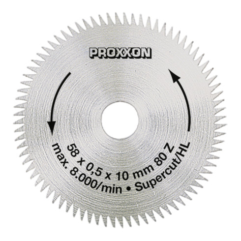 Proxxon Lame de scie circulaire ''Super-Cut'', 58 mm (80 dents)