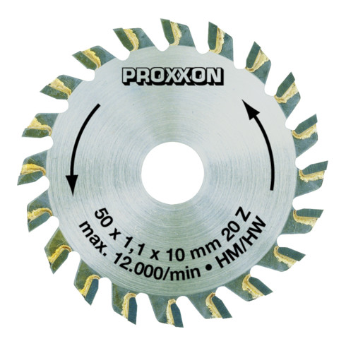 Proxxon Lame de scie circulaire, à pastilles de carbure, 50 mm (20 dents)