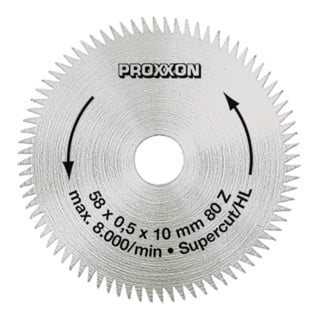 Proxxon Lame de scie circulaire "Super-Cut", 58 mm (80 dents)