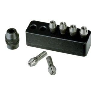 Proxxon MICROMOT Pinces de serrage en acier, 6 pièces de 1 à 3,2 mm, avec porte-pinces