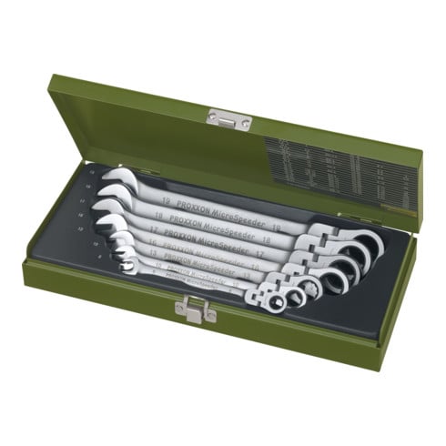 Proxxon MicroSpeeder set met scharnier, 7-delig, 8 tot 19 mm