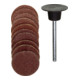 Proxxon Plateau en caoutchouc 18 mm avec 5 disques abrasifs grain 120 + 150 chacun-1