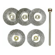 Proxxon Radbürsten, Stahl, 22 mm, 5 Stück + 1 Träger-1