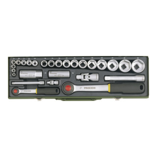 Proxxon Set di chiavi a bussola 1/2" + 1/4", 27pz.