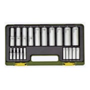 Proxxon Set di chiavi a bussola con foro profondo, 1/4" + 1/2", 20pz.