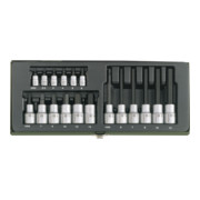 Proxxon Set di chiavi a bussola "Hex", 1/4" + 1/2", 18pz.