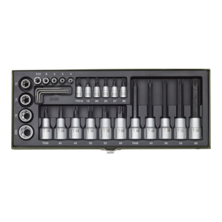 Proxxon Set di chiavi a bussola ZollTX pollici, 1/4" + 1/2", 29pz.