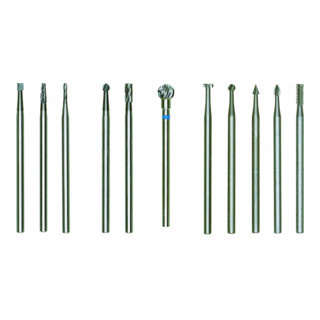 Proxxon Set di fresatura di precisione (acciaio tungsteno-vanadio), 5 pezzi (ruota, sfera, cono, cilindro, ellisse)
