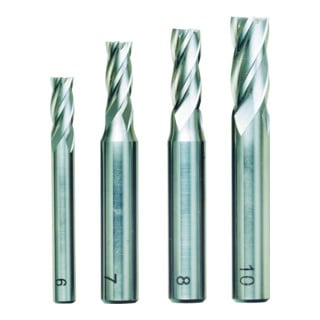 Proxxon Set di frese a codolo cilindrico, 4pz., DIN 844, HSS (6 - 7 - 8 - 10mm)