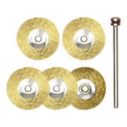 Proxxon Spazzole a rullo in ottone, Ø 22 mm, 5 pezzi + 1 supporto-1
