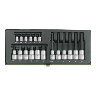 Proxxon Steckschlüsselsatz ''Hex'', 1/4'' + 1/2'' (18-tlg.)