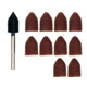 Proxxon Supporto per cappette abrasivi, 9 mm, 5 cappette abrasive grana 80 + 150 ciascuno-1