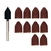 Proxxon Supporto per cappette abrasivi, 9 mm, 5 cappette abrasive grana 80 + 150 ciascuno-1