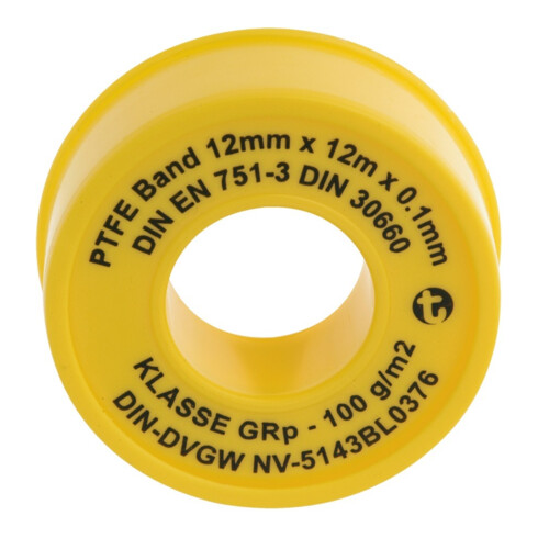 PTFE Dichtband GRp L12m B12mm D0,1mm 100g/m² Rl.GEKA