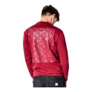 Pull STIER Crew Sweat Style Print M rouge foncé