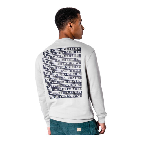 Pull STIER Crew Sweat Style Print S gris clair