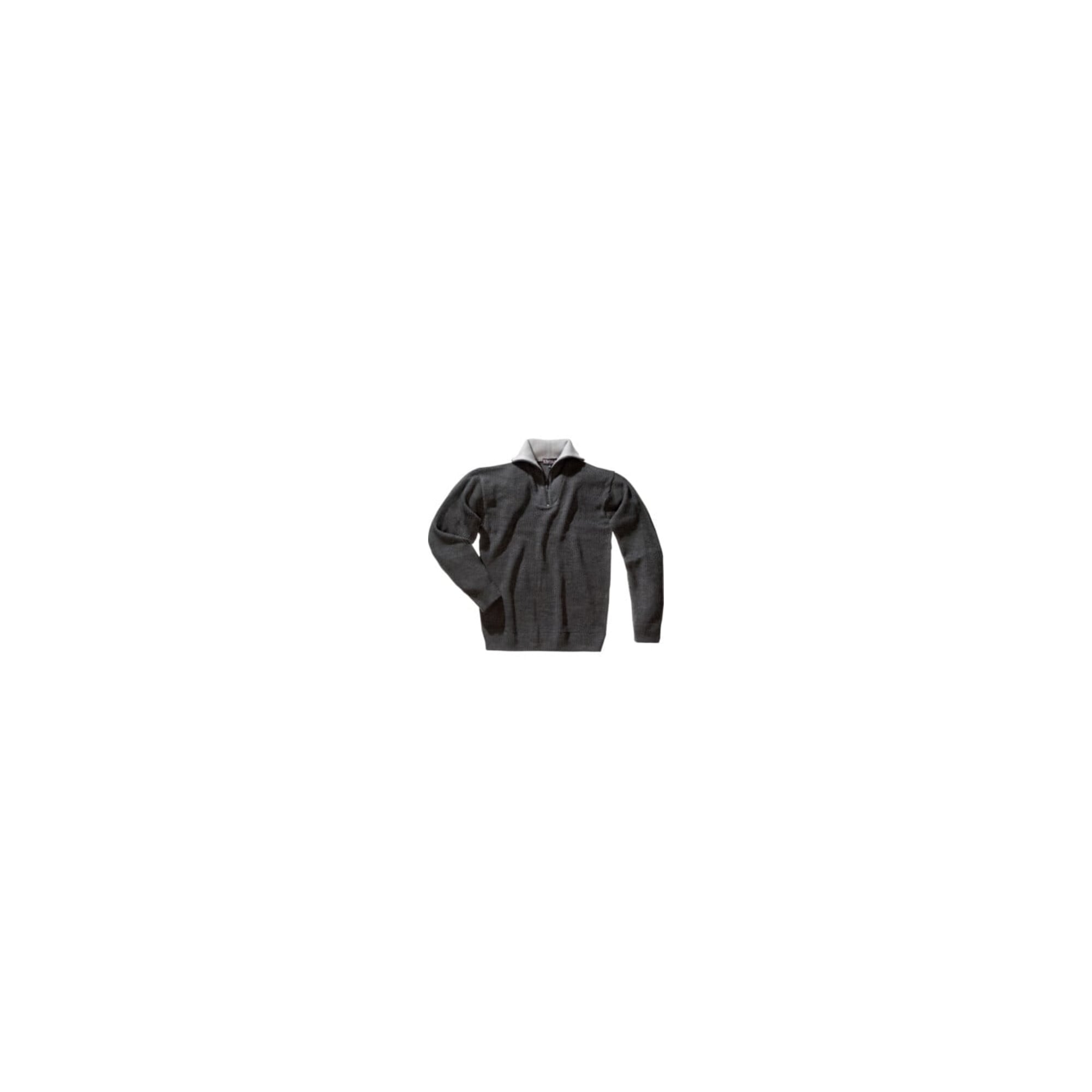 Pullover Gr.L anthrazit Troyer m.Reißverschlusskragen ; Scheibler