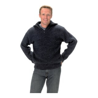 Elutex Troyer-Pullover Föhr schwarz/blau-meliert