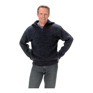 Pullover Troyer Gr.XXL schwarz/blau-meliert 100% Polyester