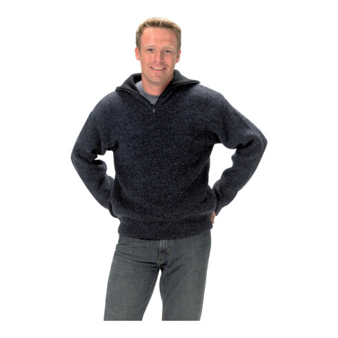 Elutex Troyer-Pullover Föhr schwarz/blau-meliert