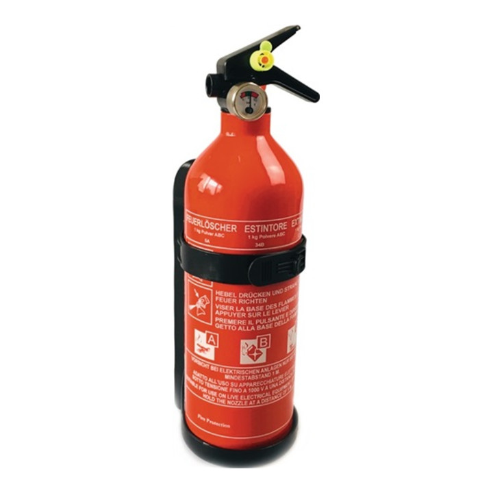 Pulverfeuerlöscher FLP 004740 FLP 004740 1kg Brandkl.5 A 34 B C m.Manometer GEV