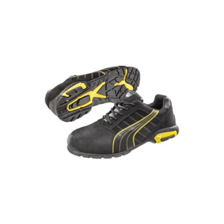 PUMA Chaussure de sécurité Ams.Low taille 44 noir/jaune cuir S3 SRC EN20345