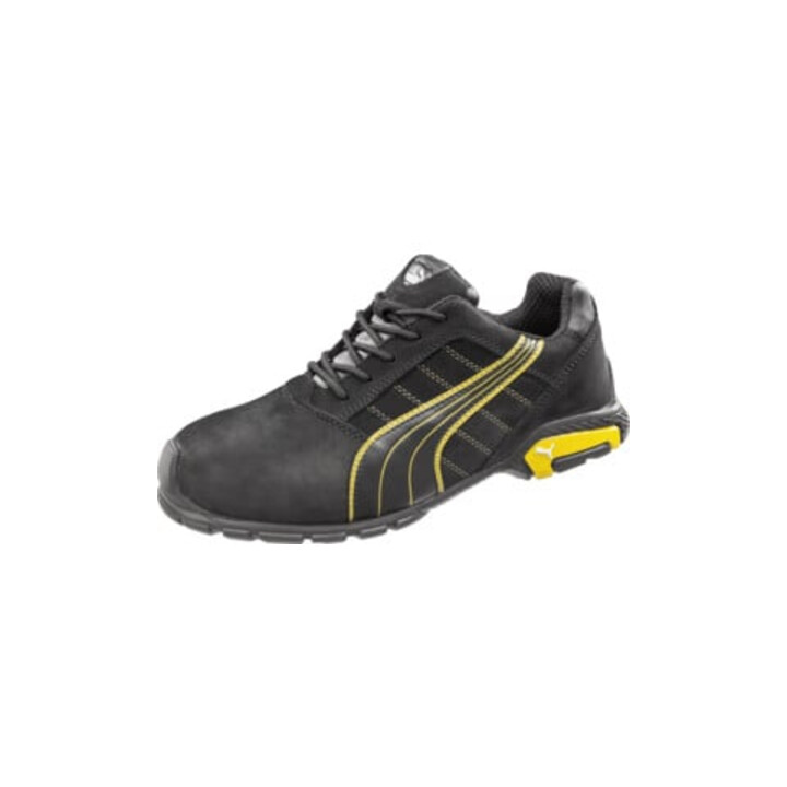 PUMA Chaussure de sécurité Ams.Low taille 44 noir/jaune cuir S3 SRC EN20345