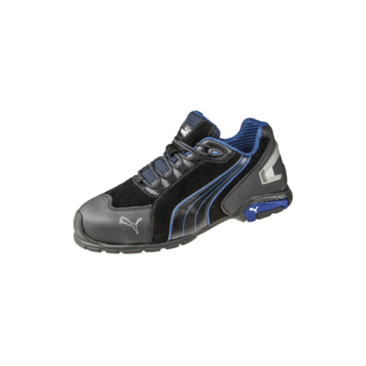 PUMA Chaussure de sécurité Rio Black Low taille 39 noir/bleu cuir S3 SRC EN20345