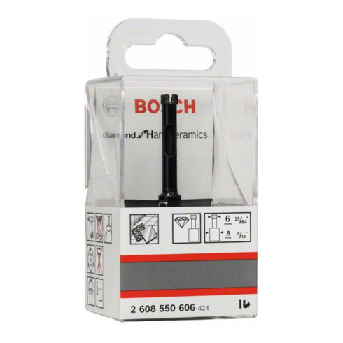Bosch Punta diamantata per foratura a umido Diamond for Hard Ceramics 6 x 35 mm