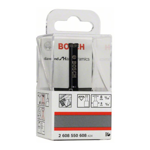 Bosch Punta diamantata per foratura a umido Diamond for Hard Ceramics 8 x 35 mm